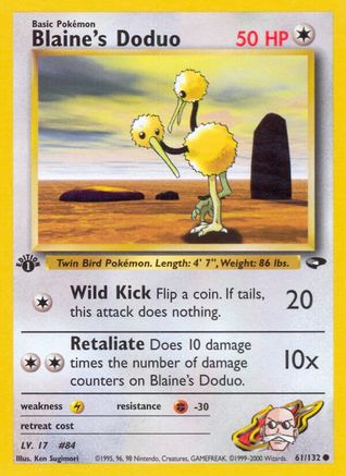 Blaine's Doduo 061/132  - 1st Edition Gym Challenge - Common