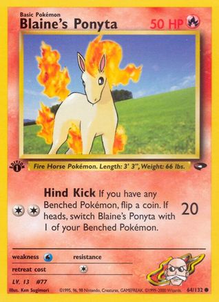 Blaine's Ponyta 064/132  - Unlimited Gym Challenge - Common