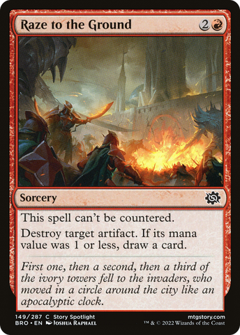 Raze to the Ground (BRO-149)  Foil - The Brothers' War