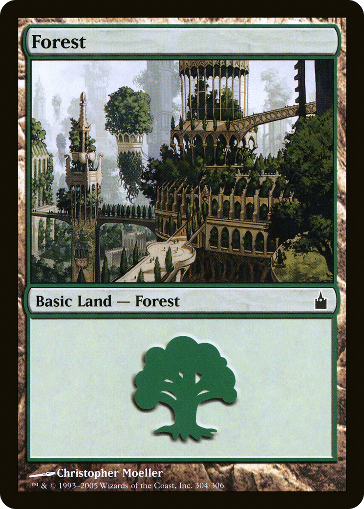 Forest (304) (RAV-304)  Foil - Ravnica: City of Guilds