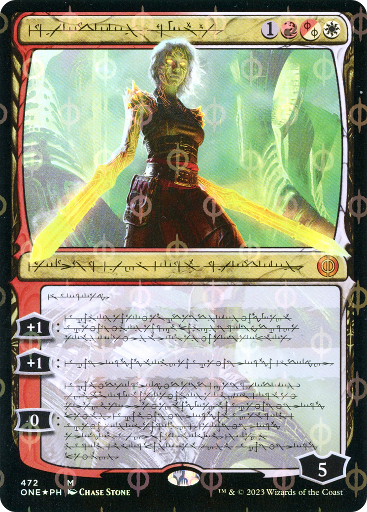 Nahiri, the Unforgiving (Phyrexian) (Step-and-Compleat Foil) (ONE-472)  Foil - Phyrexia: All Will Be One: (Showcase)