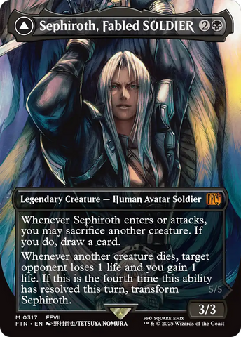 Sephiroth, Fabled SOLDIER // Sephiroth, One-Winged Angel (FIN-317) - FINAL FANTASY (Borderless) Foil