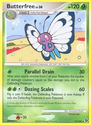 Butterfree 014  - Reverse Holofoil Great Encounters - Rare