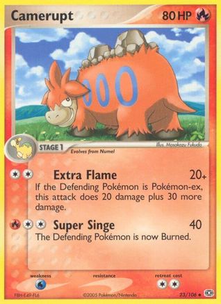 Camerupt 023  - Reverse Holofoil Emerald - Uncommon