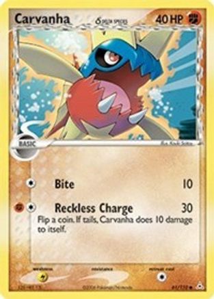 Carvanha (Delta Species) 061/110  - Reverse Holofoil Holon Phantoms - Common