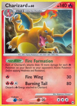 Charizard 001/99  - Reverse Holofoil Arceus - Holo Rare