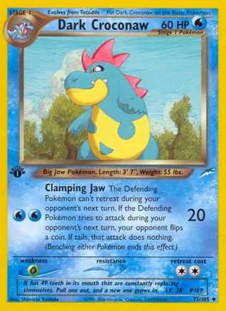 Dark Croconaw 032/105  - 1st Edition Neo Destiny - Uncommon
