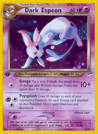 Dark Espeon 004  - 1st Edition Holofoil Neo Destiny - Holo Rare