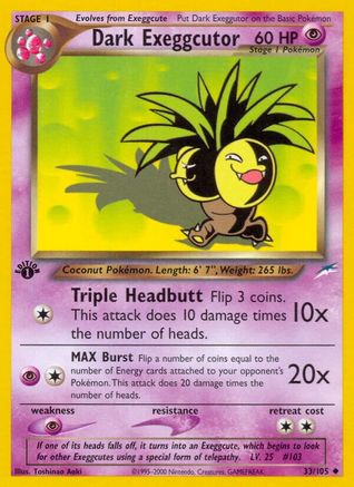 Dark Exeggcutor 033/105  - 1st Edition Neo Destiny - Uncommon
