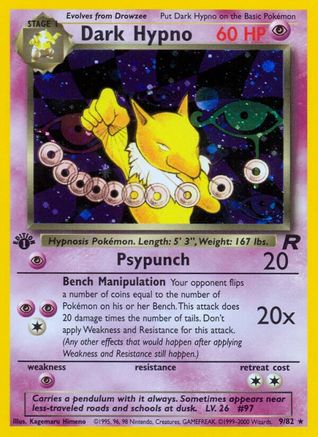 Dark Hypno (9) 009/82  - Unlimited Holofoil Team Rocket - Holo Rare