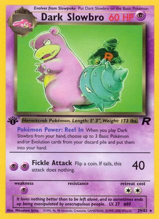 Dark Slowbro (29) 029/82  - 1st Edition Team Rocket - Rare