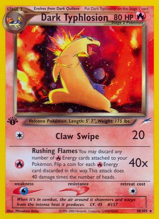 Dark Typhlosion 010/105  - 1st Edition Holofoil Neo Destiny - Holo Rare