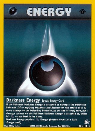 Darkness Energy 104/111  - 1st Edition Neo Genesis - Rare