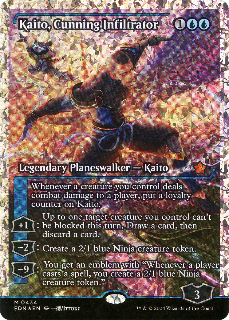 Kaito, Cunning Infiltrator (Showcase) (Fracture Foil) (FDN-434)  Foil - Foundations: (Showcase)