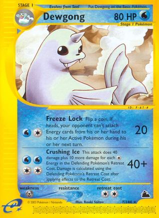 Dewgong (7) 007  - Reverse Holofoil Skyridge - Rare