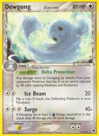 Dewgong (Delta Species) 015  - Reverse Holofoil Dragon Frontiers - Rare