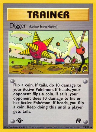 Digger (Rocket's Secret Machine) 075/82  - 1st Edition Team Rocket - Uncommon
