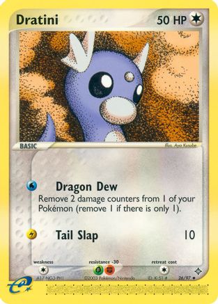 Dratini 026  - Reverse Holofoil Dragon - Uncommon
