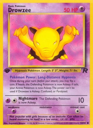 Drowzee 054/82  - 1st Edition Team Rocket - Common