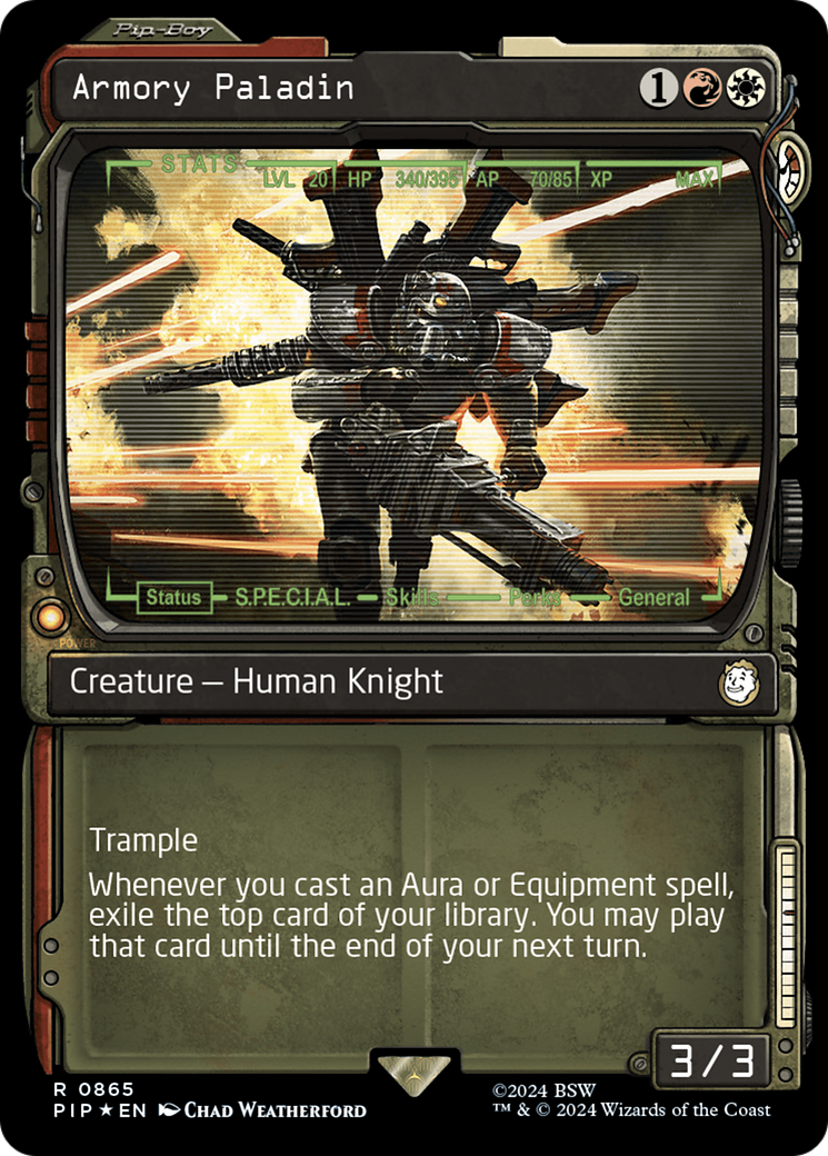 Armory Paladin (Showcase) (Surge Foil) (PIP-865) - Fallout: (Showcase) Foil