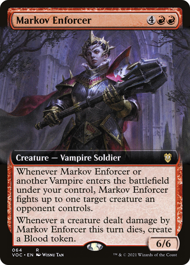 Markov Enforcer (Extended Art) (VOC-064)  - Crimson Vow Commander: (Extended Art)