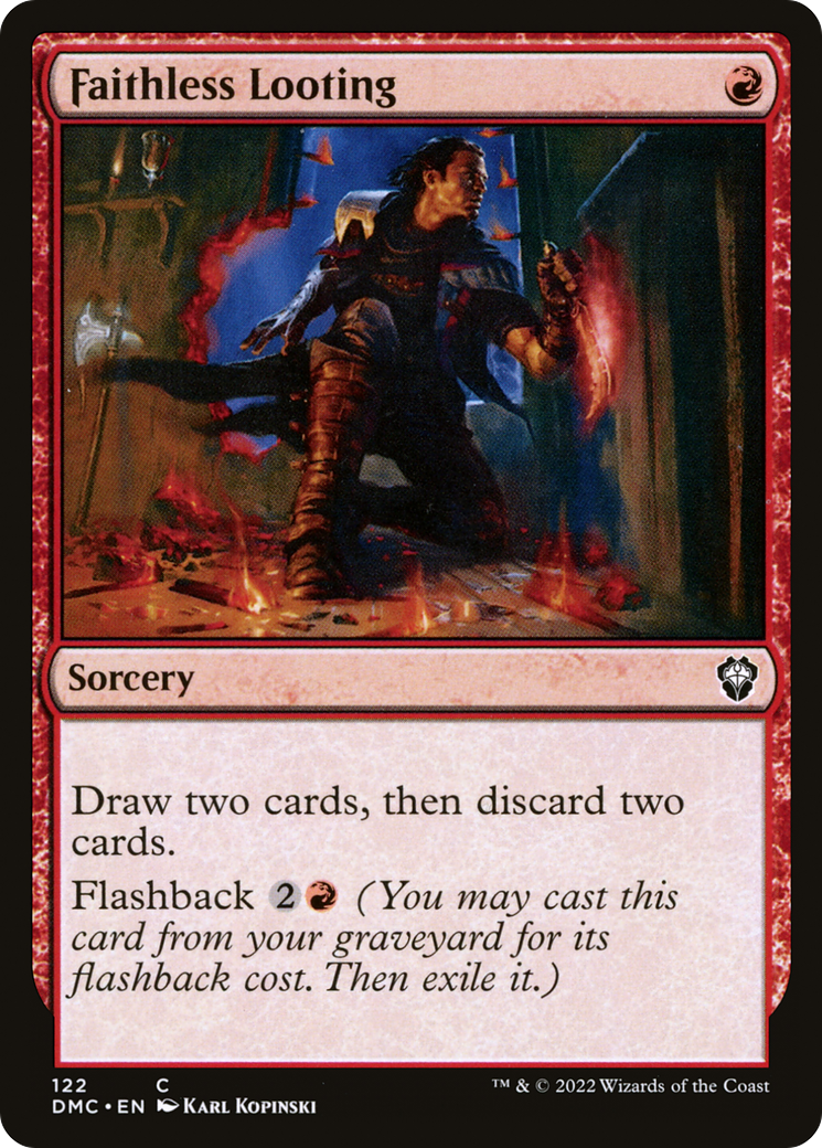 Faithless Looting (DMC-122)  - Dominaria United Commander