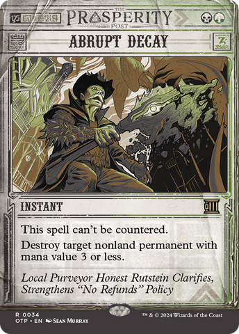 Abrupt Decay (OTP-034)  Foil - Breaking News: (Showcase) (Borderless)