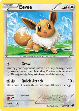 Eevee (89) 089/116  - Reverse Holofoil Plasma Freeze - Common