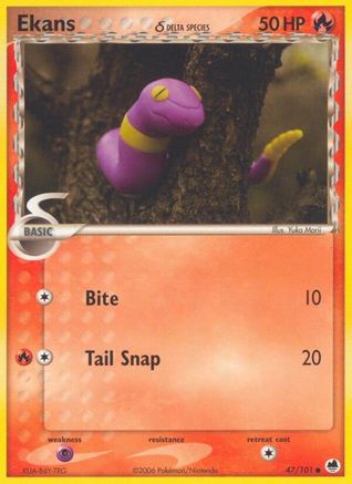 Ekans (Delta Species) 047/101  - Reverse Holofoil Dragon Frontiers - Common