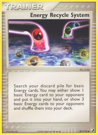 Energy Recycle System 081  - Reverse Holofoil Unseen Forces - Uncommon