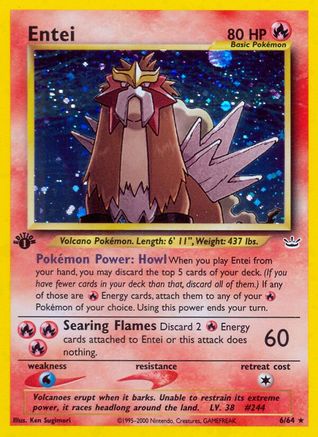 Entei (6) 006/64  - Unlimited Holofoil Neo Revelation - Holo Rare