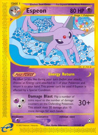 Espeon 011  Aquapolis - Rare