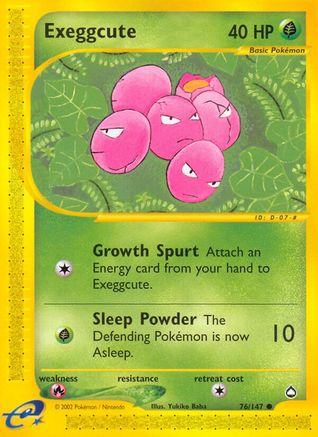 Exeggcute (76) 076/147  - Reverse Holofoil Aquapolis - Common