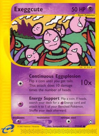 Exeggcute (77) 077  - Reverse Holofoil Aquapolis - Common