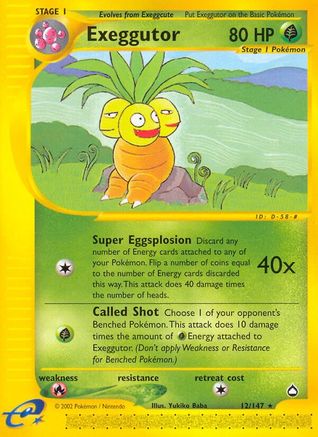 Exeggutor (12) 012  - Reverse Holofoil Aquapolis - Rare