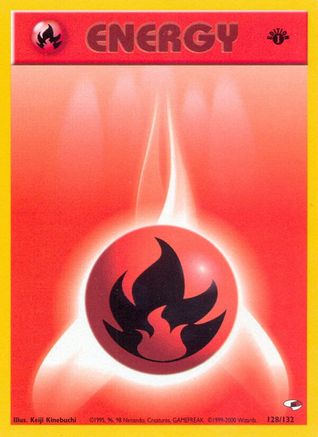 Fire Energy 128/132  - 1st Edition Gym Heroes - Common