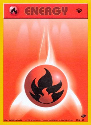 Fire Energy 128/132  - 1st Edition Gym Challenge - Common