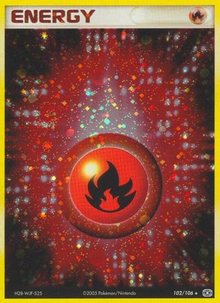 Fire Energy 102/106  Emerald - Holo Rare