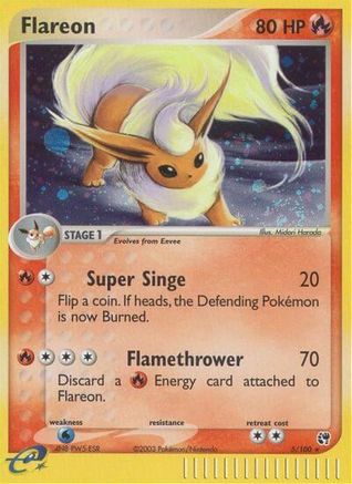 Flareon 005  - Reverse Holofoil Sandstorm - Holo Rare