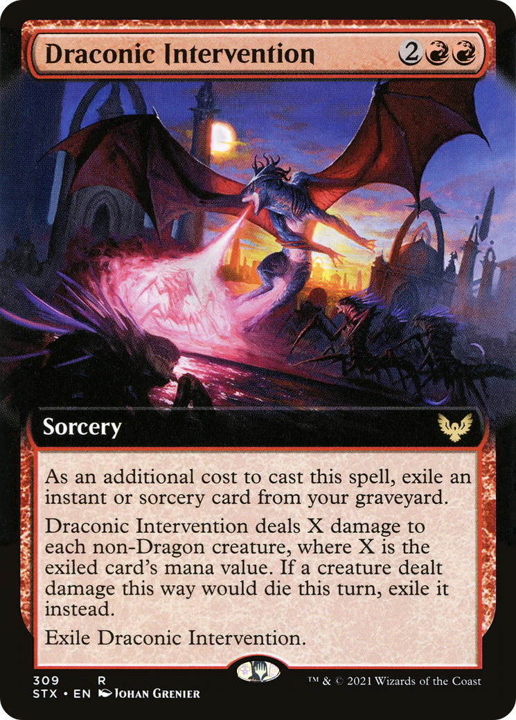 Draconic Intervention (Extended Art) (STX-309)  - Strixhaven: School of Mages: (Extended Art)