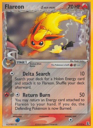 Flareon (Delta Species) 005  - Holofoil Delta Species - Holo Rare