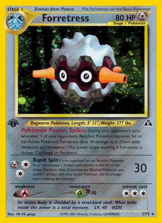 Forretress (2) 002/75  - Unlimited Holofoil Neo Discovery - Holo Rare