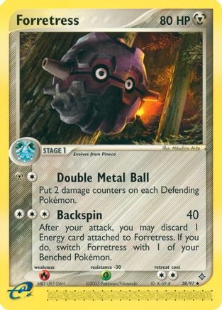 Forretress 028  - Reverse Holofoil Dragon - Uncommon