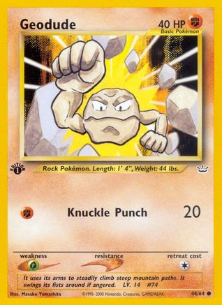 Geodude 044/64  - 1st Edition Neo Revelation - Common