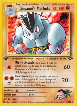 Giovanni's Machoke 042/132  - 1st Edition Gym Challenge - Uncommon