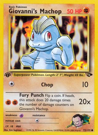 Giovanni's Machop 072/132  - 1st Edition Gym Challenge - Common