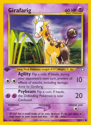 Girafarig 058/111  - 1st Edition Neo Genesis - Common