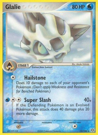 Glalie 013  - Reverse Holofoil Emerald - Rare