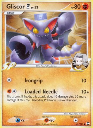 Gliscor E4 062/111  - Reverse Holofoil Rising Rivals - Common