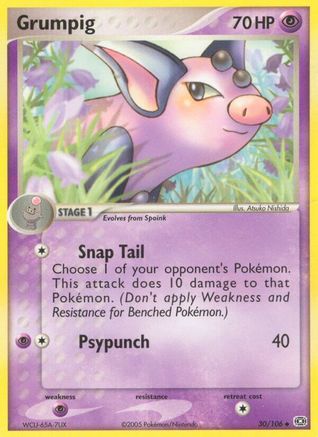 Grumpig 030/106  - Reverse Holofoil Emerald - Uncommon